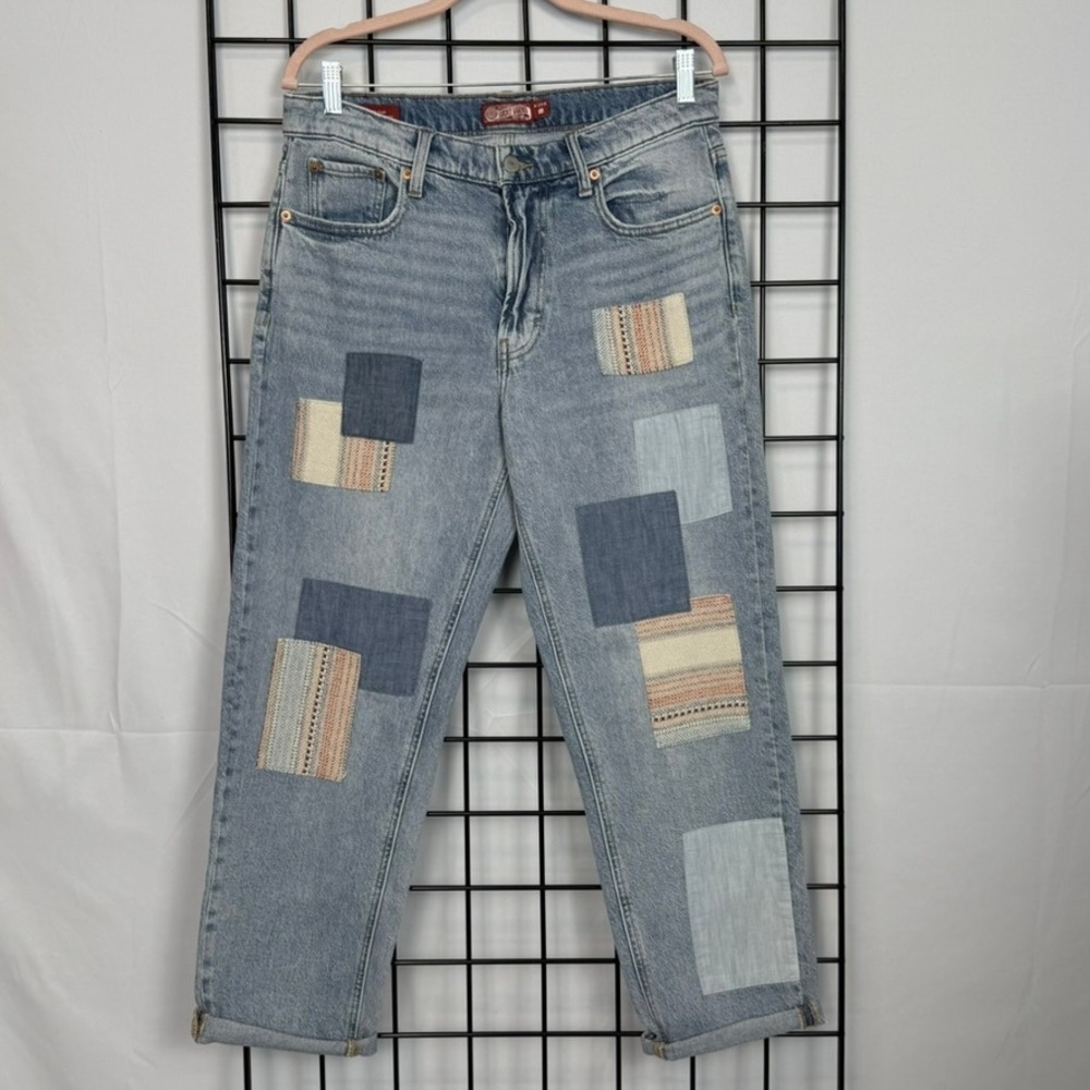 Lucky Brand‎ Lucky Legend Boy Mid Rise Relaxed Straight Patchwork Jeans 8/29 R